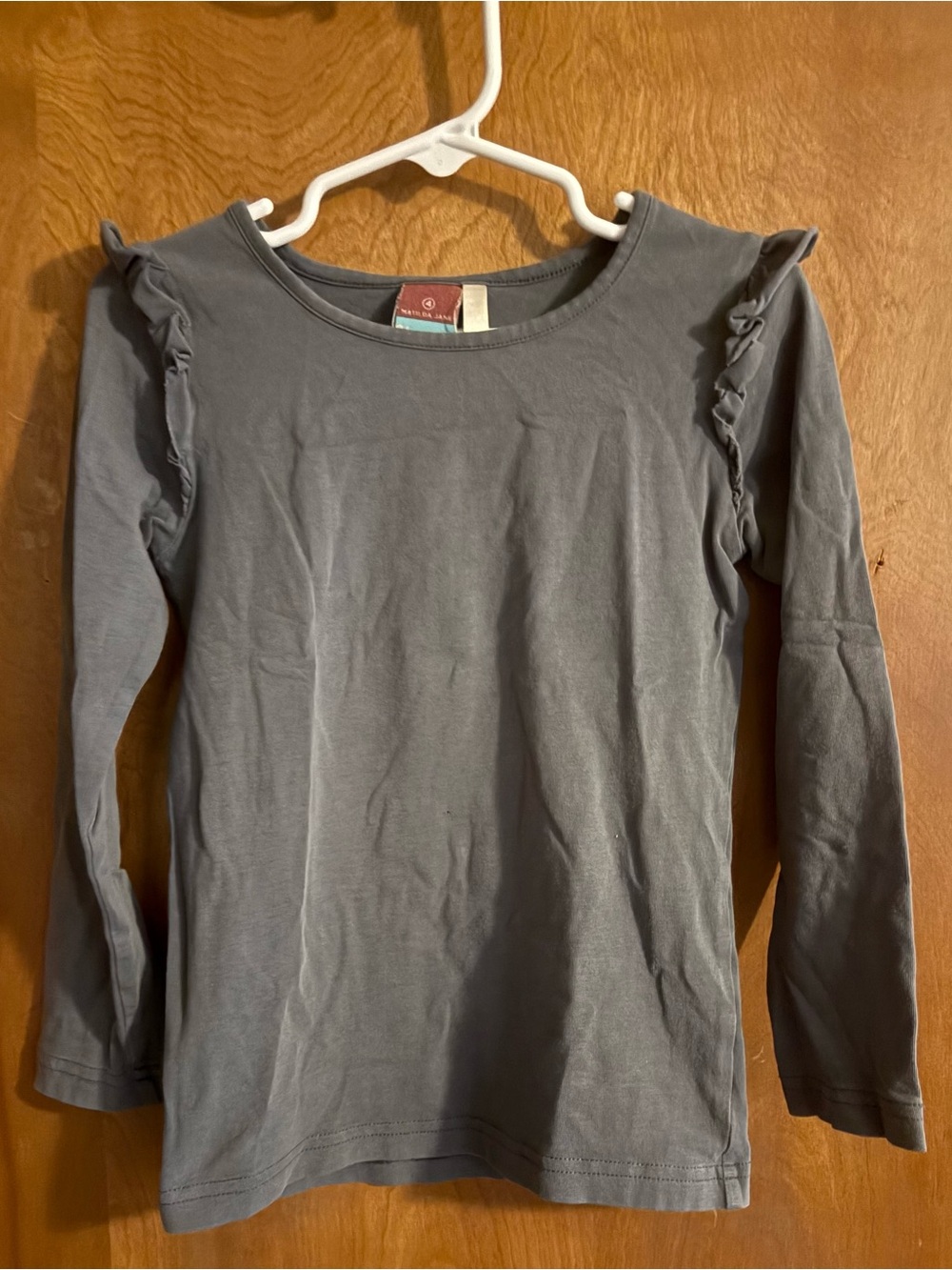 Matilda Jane size 4 character counts gray layering long sleeve tee top shirt